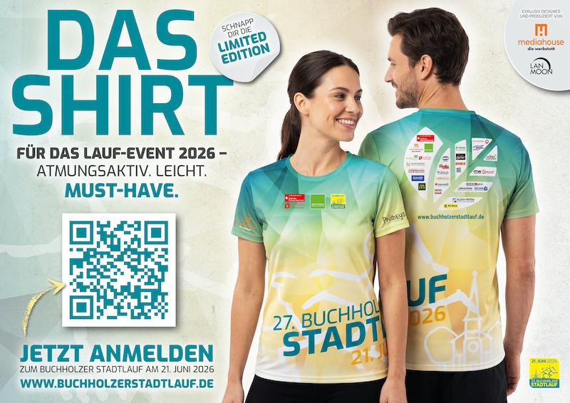 Laufshirt für Damen und Herren mit bunten Verlauf und Aufdruck